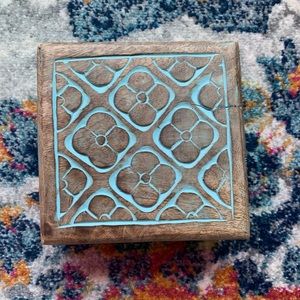 Boho Carved Wood Box